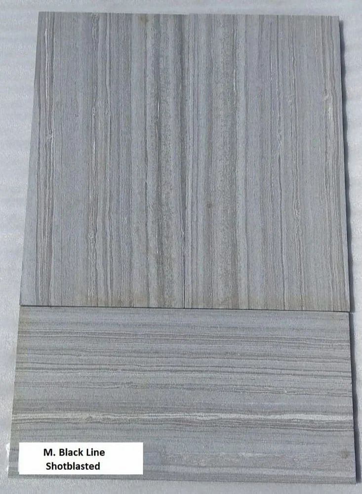 White Ceramic M. Black Line - Shot blast Tiles, Thickness: 5-10 mm, Size: Medium (6 inch x 6 inch)