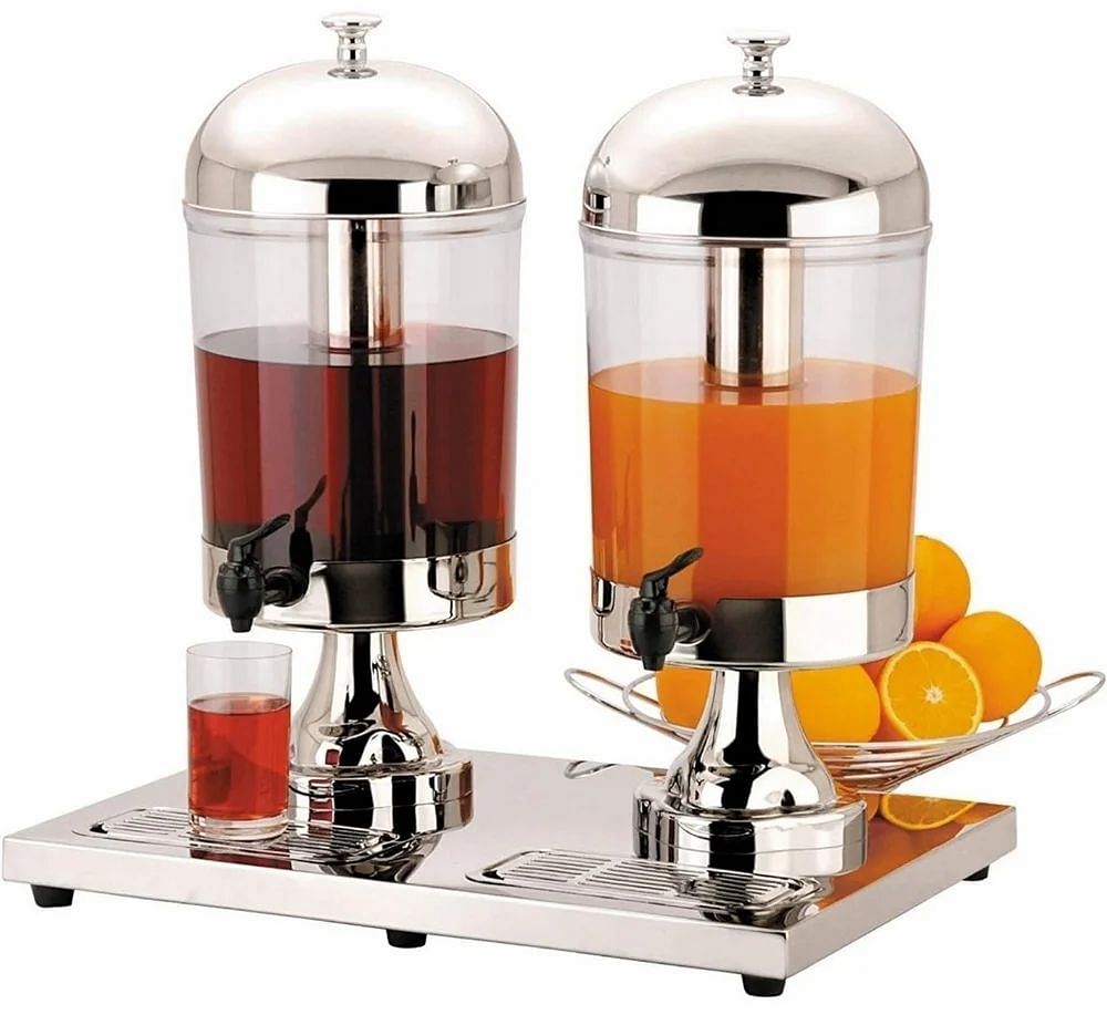 White Juice Dispenser Double, Capacity: 6 L