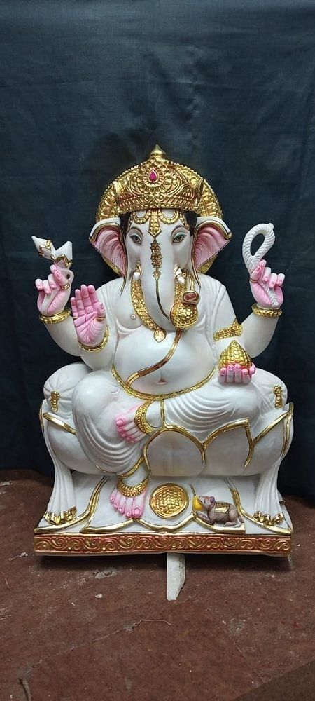 White Marble Ganesh Statue, Home