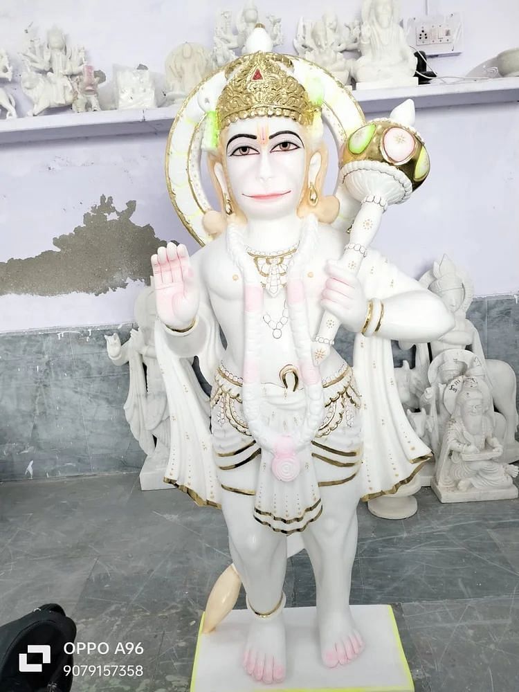 White Marble Hanuman Statue