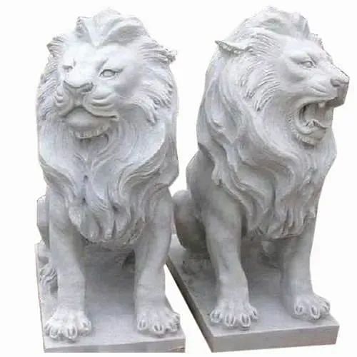 White Marble Lion, For Interior Decor, Size/Dimension: 24 To 30 Inches