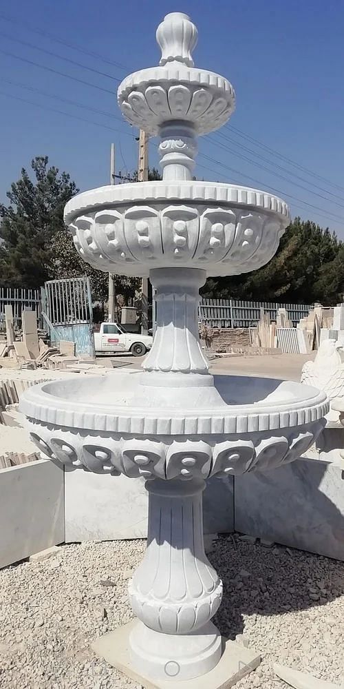 White Marble Water Fountain, Size: 24x15 Inch