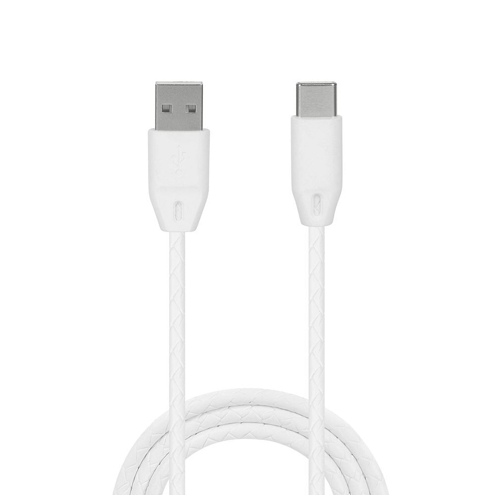 White Micro USB TO USB R1 DATA CABLE TYPE C, 1.5 M