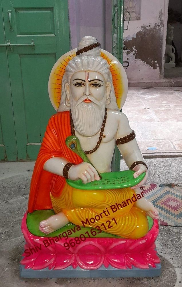 White Painted Marble Valmiki Ji Moorti, For Temple, Size/Dimension: 24 Inch