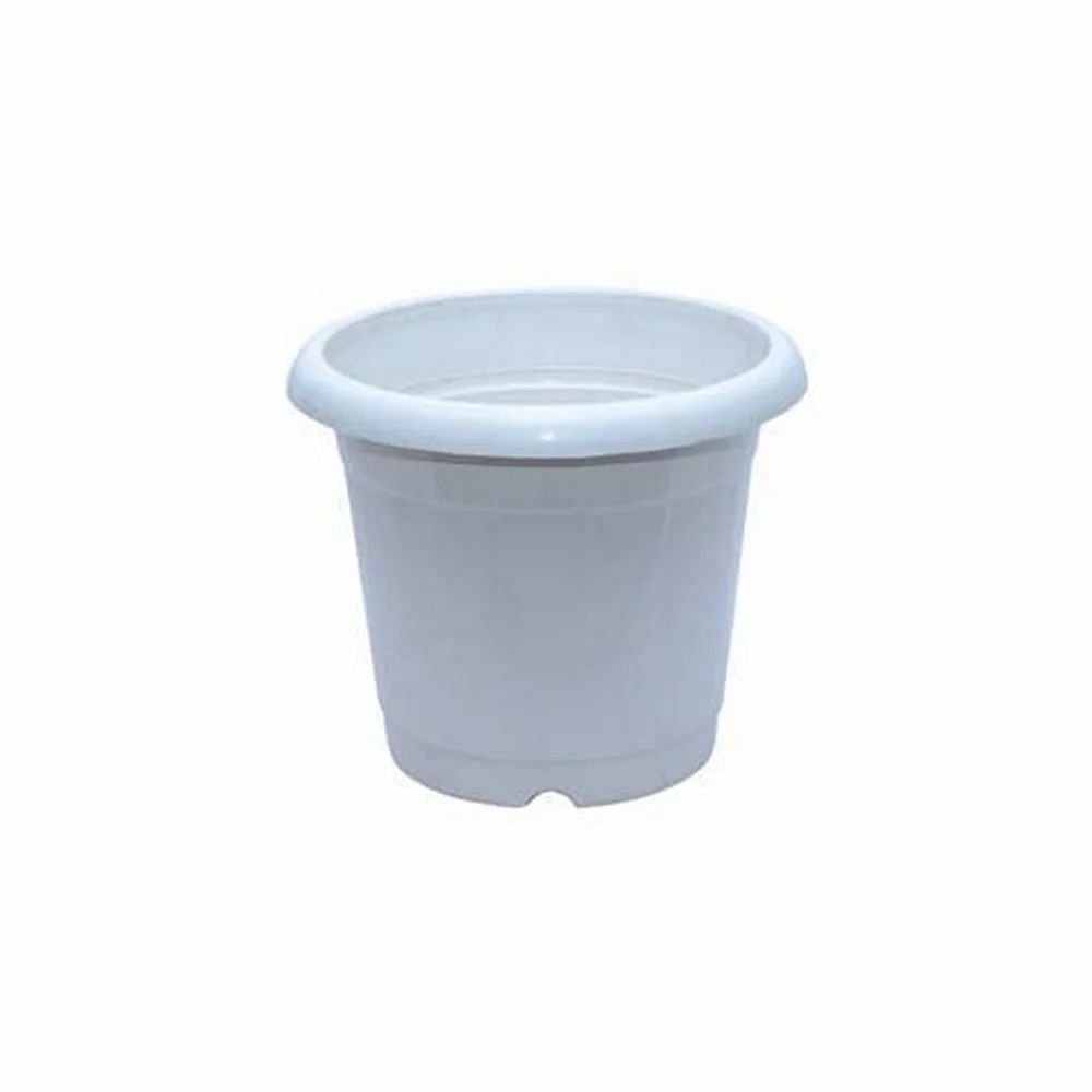 White Plastic Garden Planters