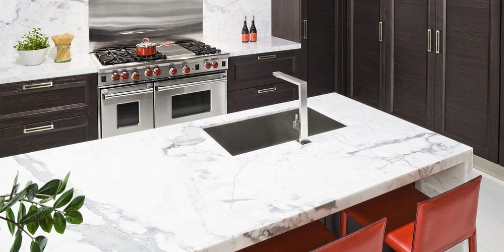 White Polished Finish Countertop Marble Slab, Thickness: 18 mm