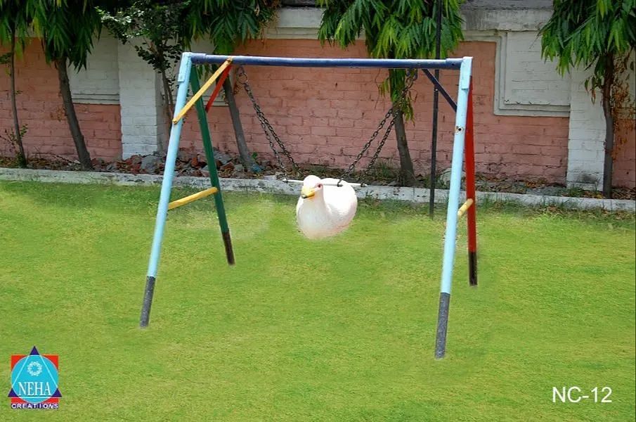 White Steel Playground Swings