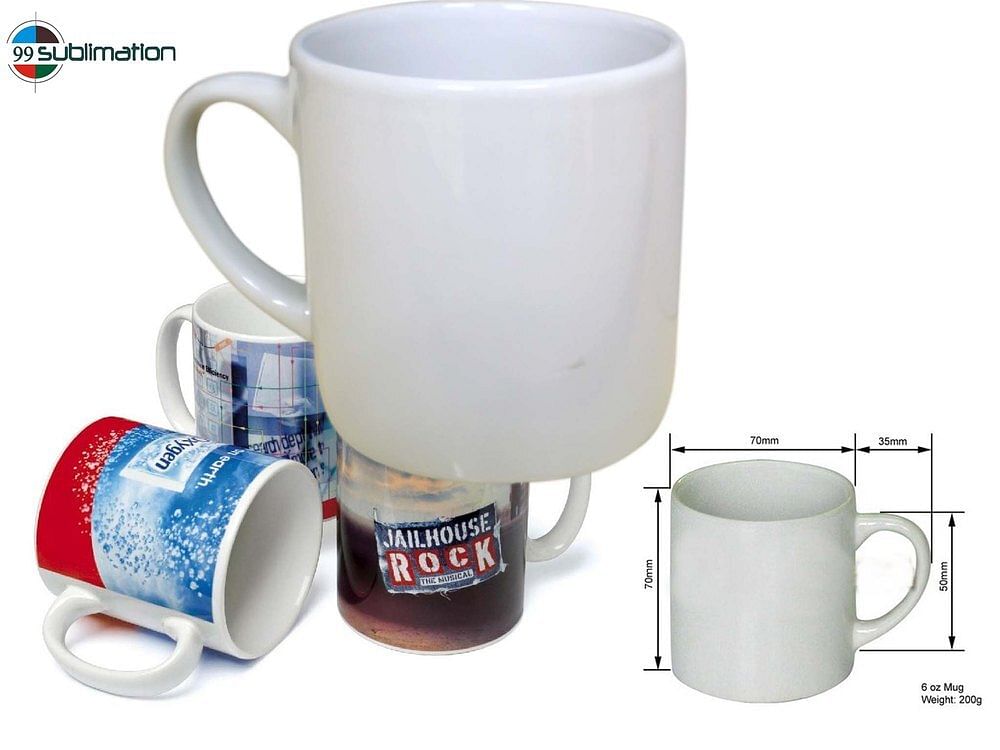 White Sublimation Mugs, Size: 6 Oz, for Office