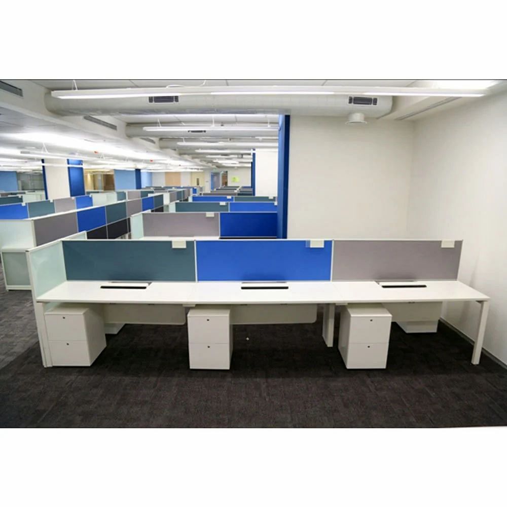 White Wooden Modular Office Furniture, Size: 10x3 Ft