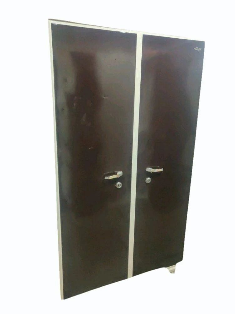 Without Locker Brown Double Door Mild Steel Almirah, 4 Shelves, Without Mirror