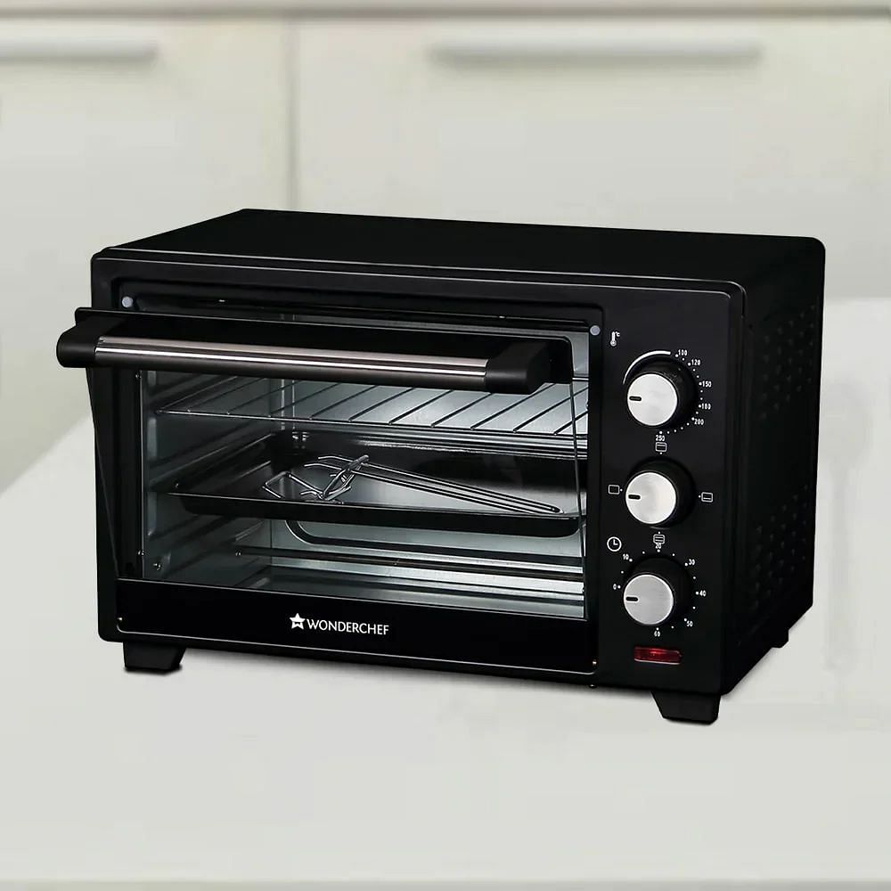 Wonderchef Stainless Steel Oven Toaster Griller, Black, Plastic