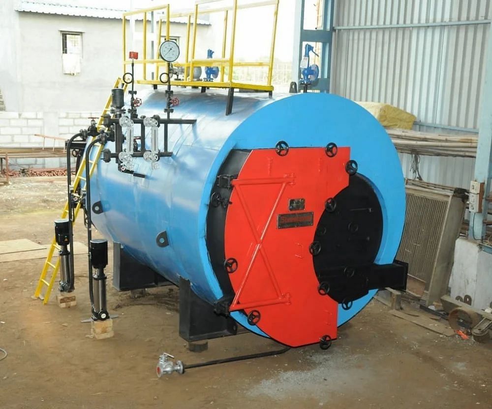 Wood Fired 100 HP Industrial Horizontal Steam Boiler, 2000 kg/hr