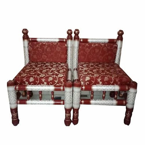 Wood White & Red Wedding Chair