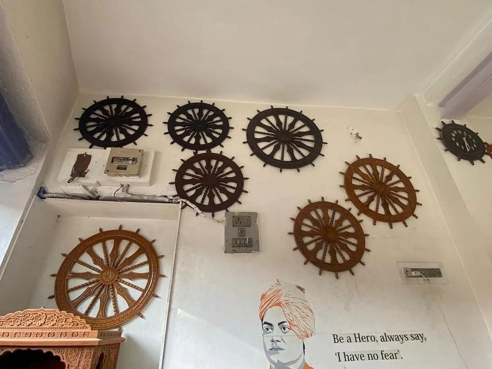 Wooden Konark wheel for wall hanging home decoration