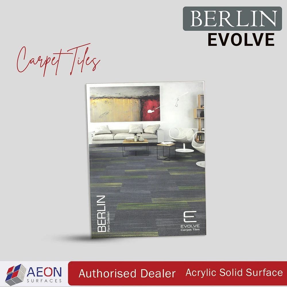 Woollen Carpet Tiles, Evolve Berlin Plank Collection, Size: 1x1 Feet(300x300 mm)