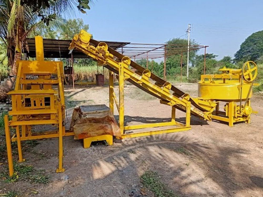 Yellow Fully Automatic Fly Ash Brick Making Machine