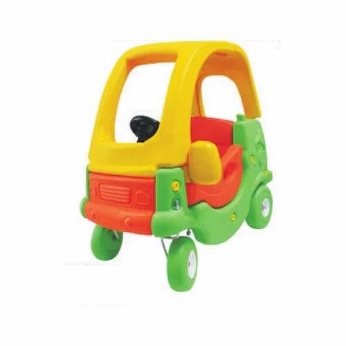 Yellow & Green Plastic Car Toy, Usage: School/Play School