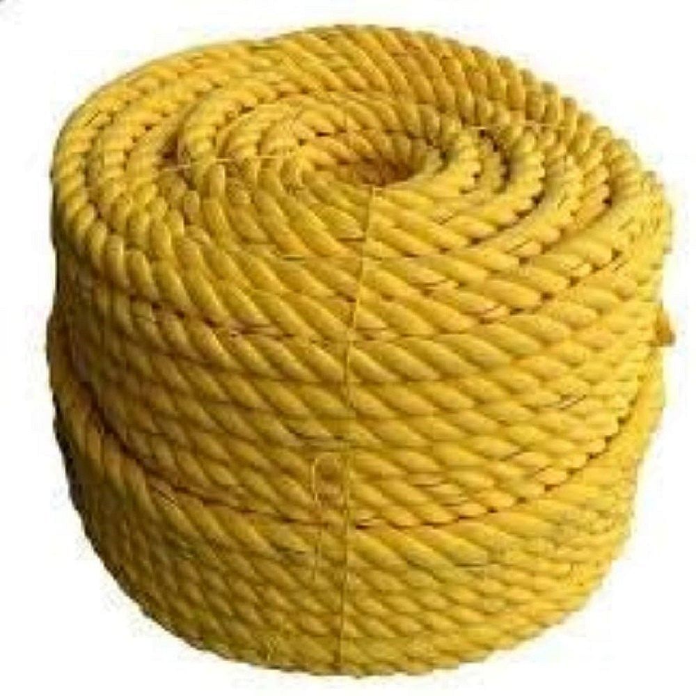 Yellow Twisted Polypropylene Ropes P P Ropes, For Industrial, Length: 50 m