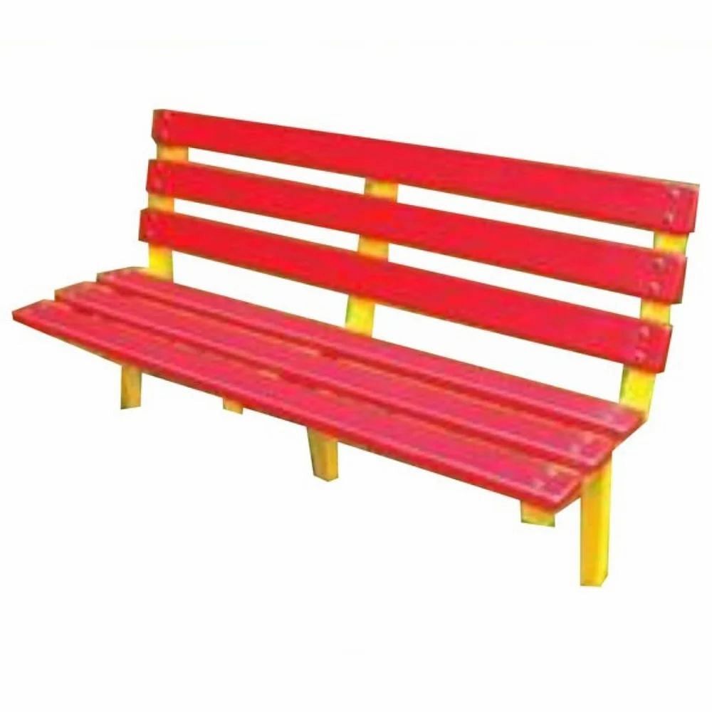 Yellow,Red Without Arm Rest FRP Garden Benches, With Back